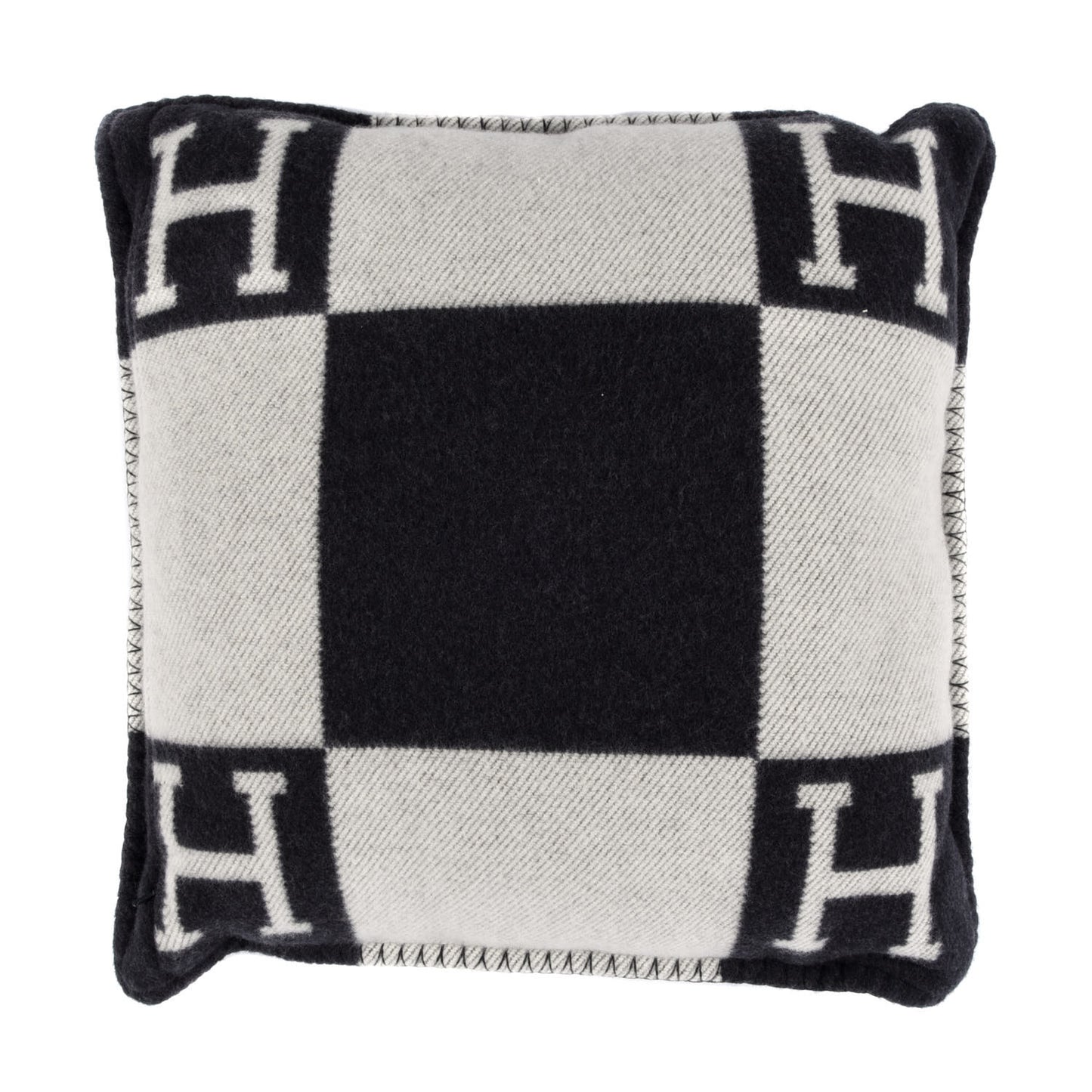 Wool Cashmere Avalon Pillow PM Ecru Gris Fonce