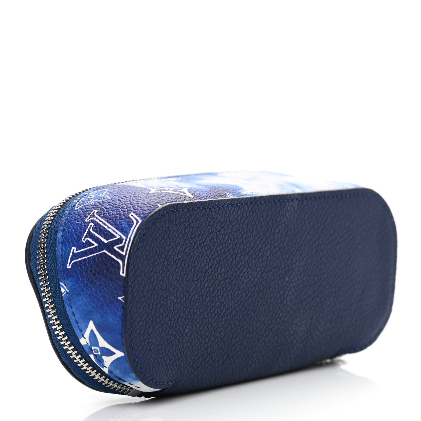 Cowhide Monogram Bandana Sunglasses Case GM Blue White