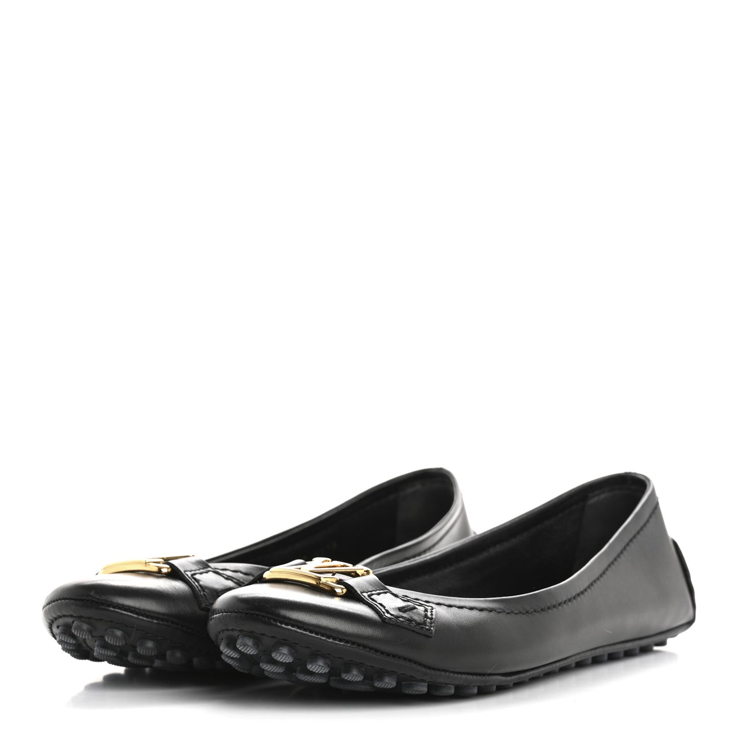 Calfskin Oxford Ballerina Flats 36.5 Black