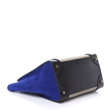 Celine Elephant Calfskin Suede Mini Tri-Color Luggage Sand 4 of 9