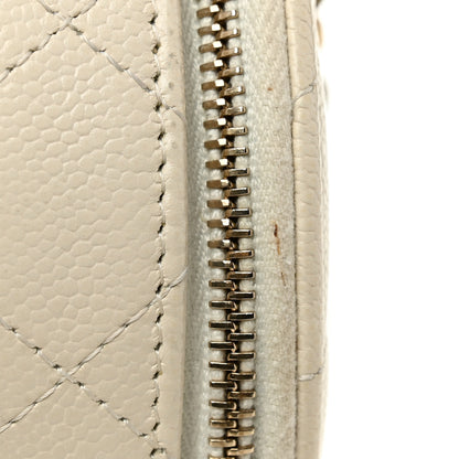 Chanel Caviar Quilted Round Handle With Care Vanity With Chain White 15 of 15