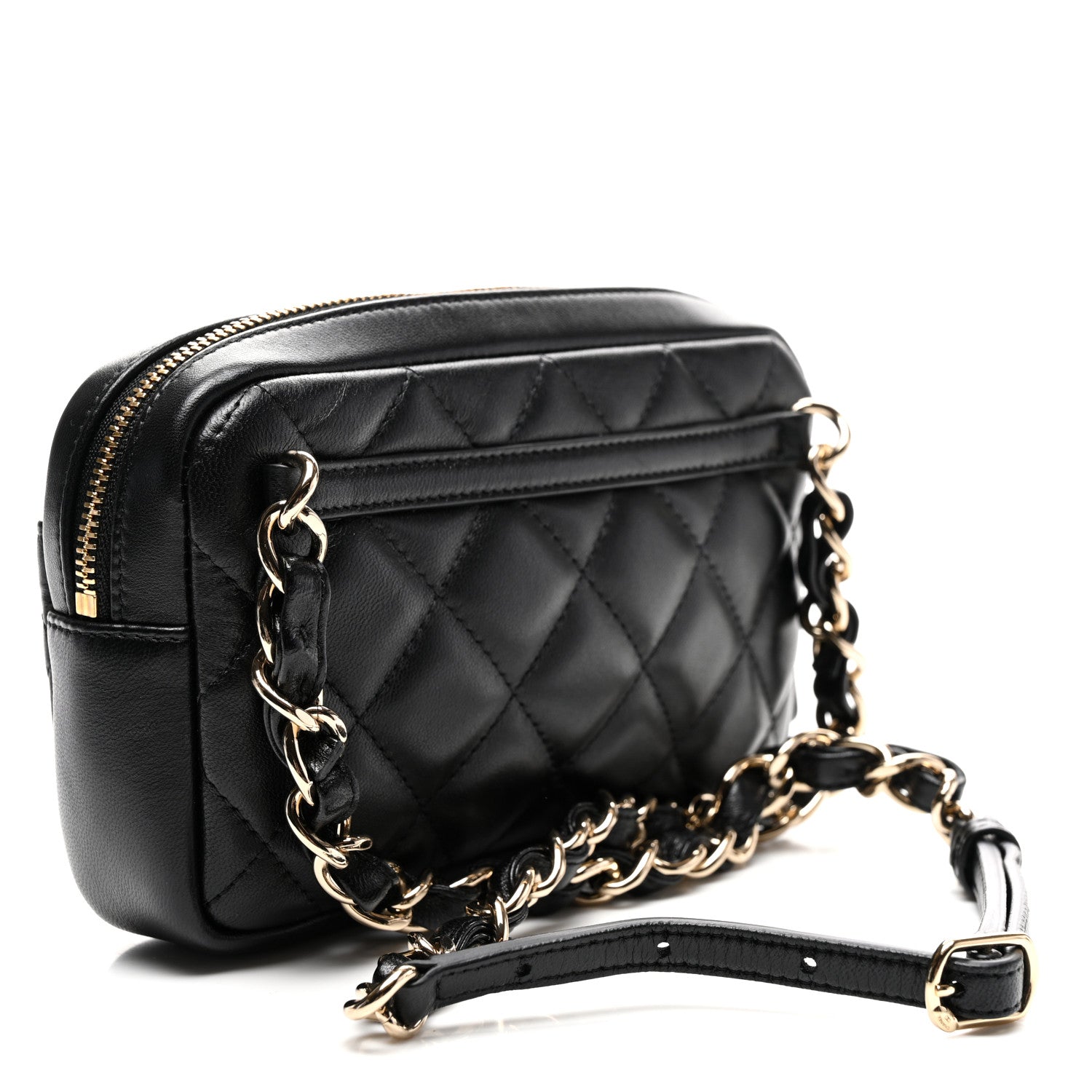Chanel Lambskin Quilted Waist Bag With Pouch Black 4 of 11