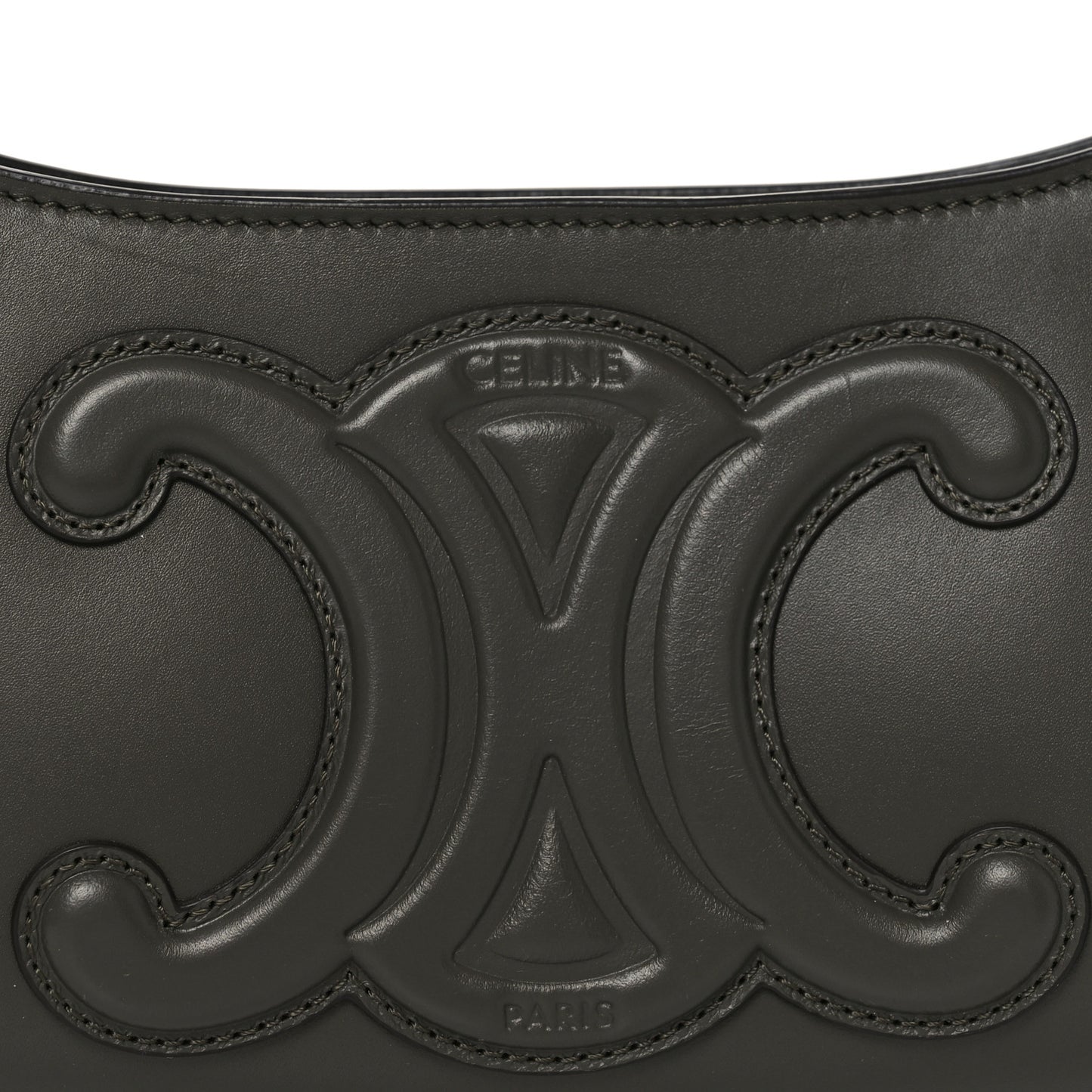 Smooth Calfskin Cuir Triomphe Shoulder Bag Dark Army
