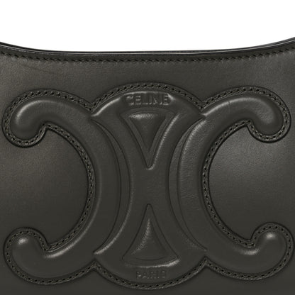 Celine Smooth Calfskin Cuir Triomphe Shoulder Bag Dark Army 7 of 9
