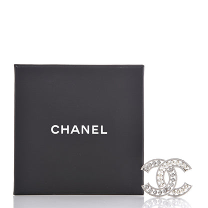 Chanel Pearl Crystal CC Brooch Silver 5 of 5