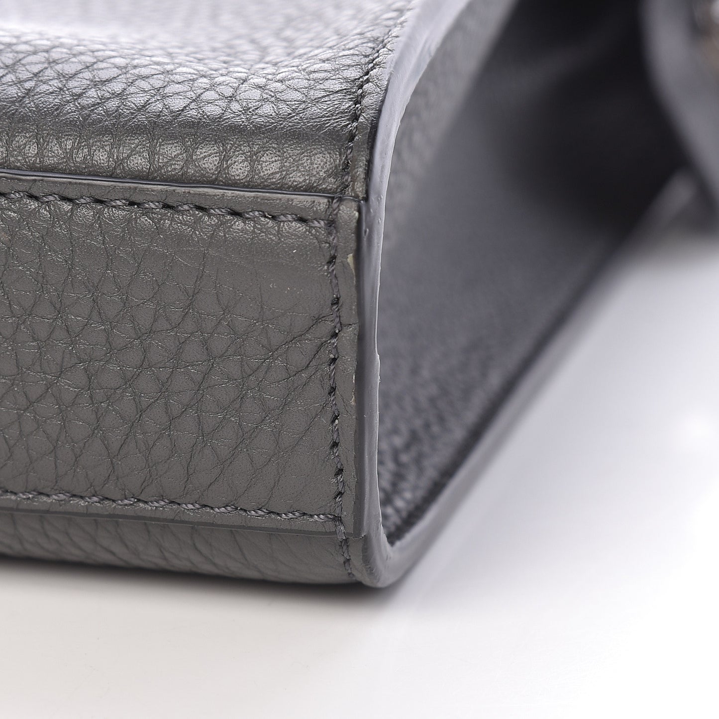 Calfskin FF Inlay Large Peekaboo Iconic Fit Satchel Asfalto