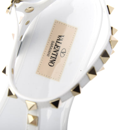 Valentino Garavani PVC Jelly Rockstud Caged Sandals 39 Optic White 8 of 11