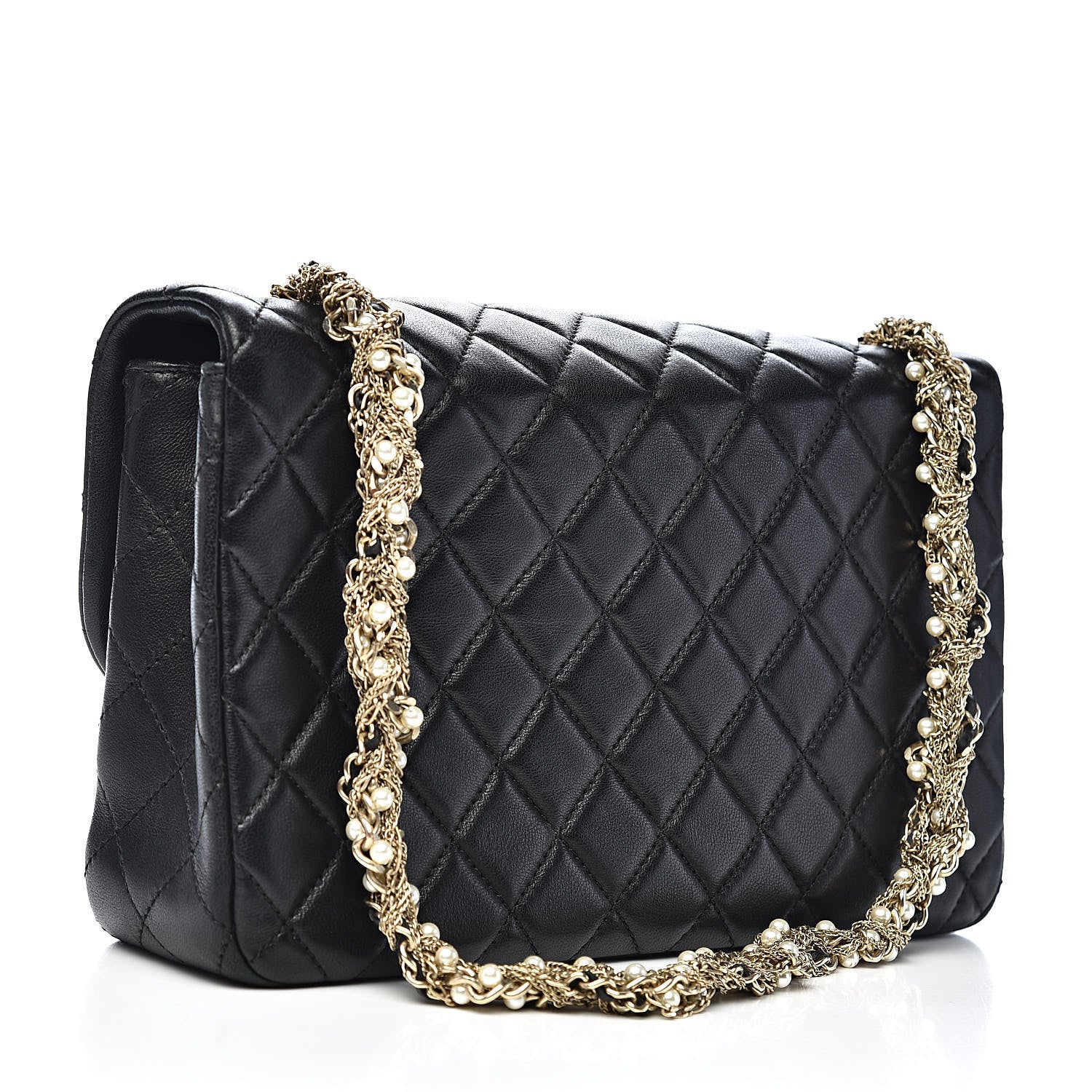 Chanel Lambskin Quilted Medium Westminster Pearl Flap Black 3 of 13