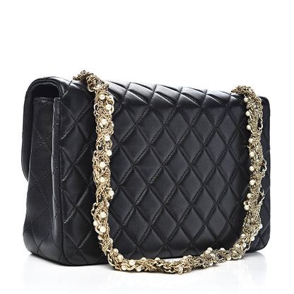 Chanel Lambskin Quilted Medium Westminster Pearl Flap Black 3 of 13