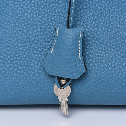 Hermes Taurillon Clemence Birkin 35 Blue Jean 24 of 29