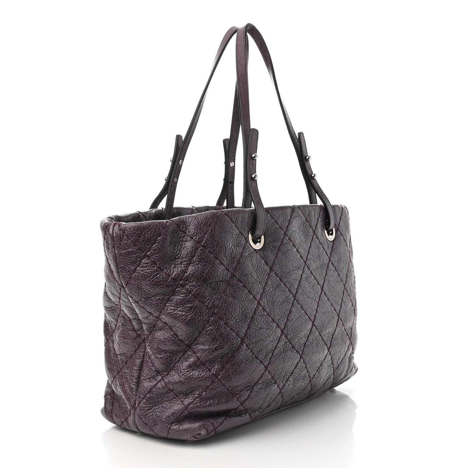 Chanel Glazed Calfskin Large On The Road Tote Purple 3 of 12