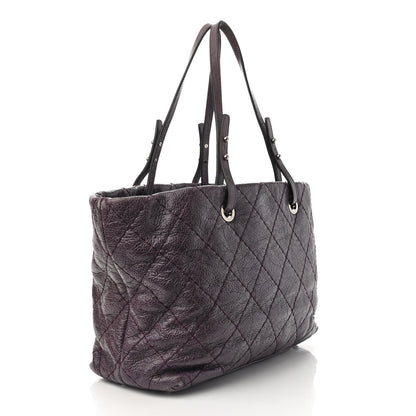 Chanel Glazed Calfskin Large On The Road Tote Purple 3 of 12