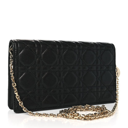Christian Dior Lambskin Cannage Lady Dior Pouch Black 4 of 11