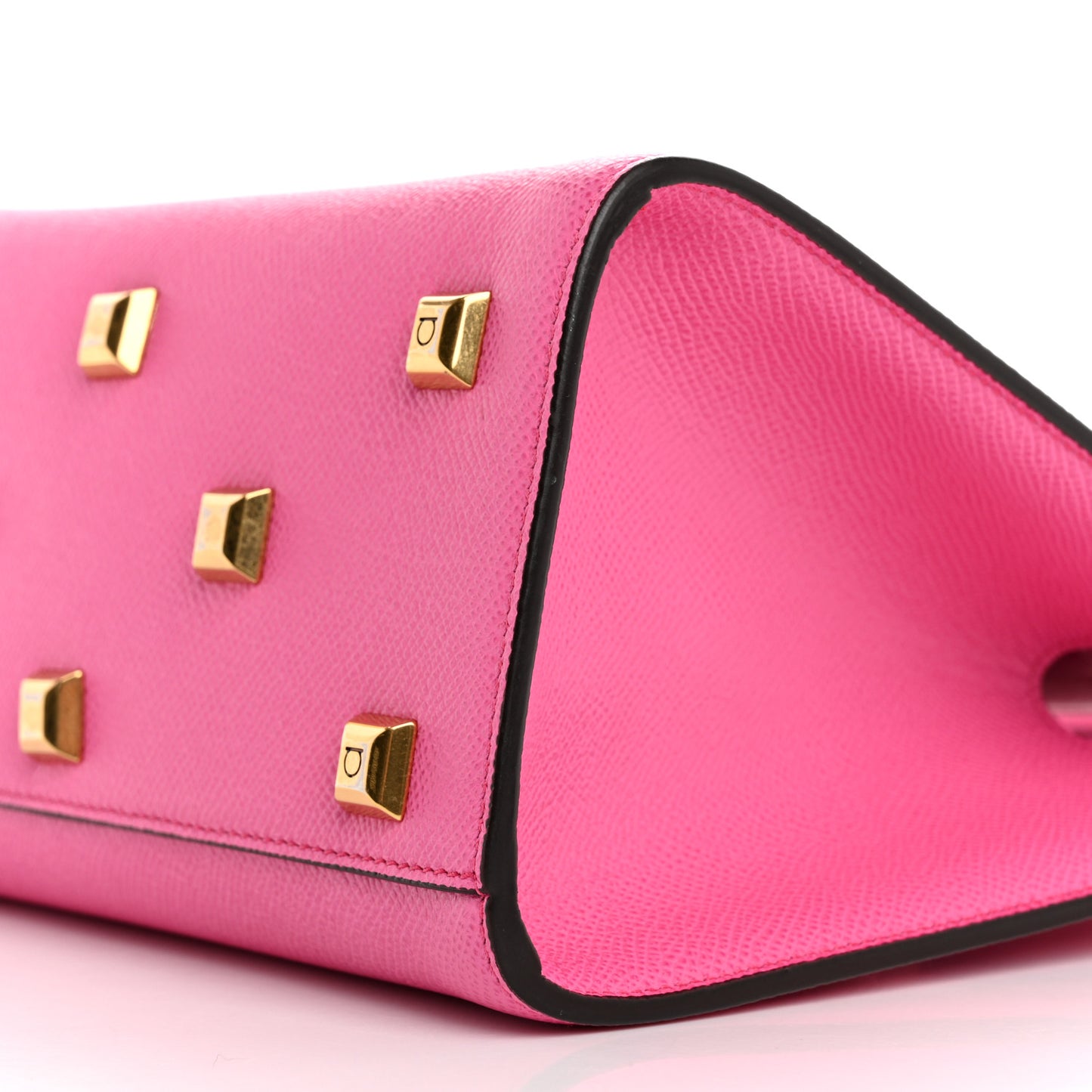 Hammered Calfskin Small The Studio Box Bag Hot Pink