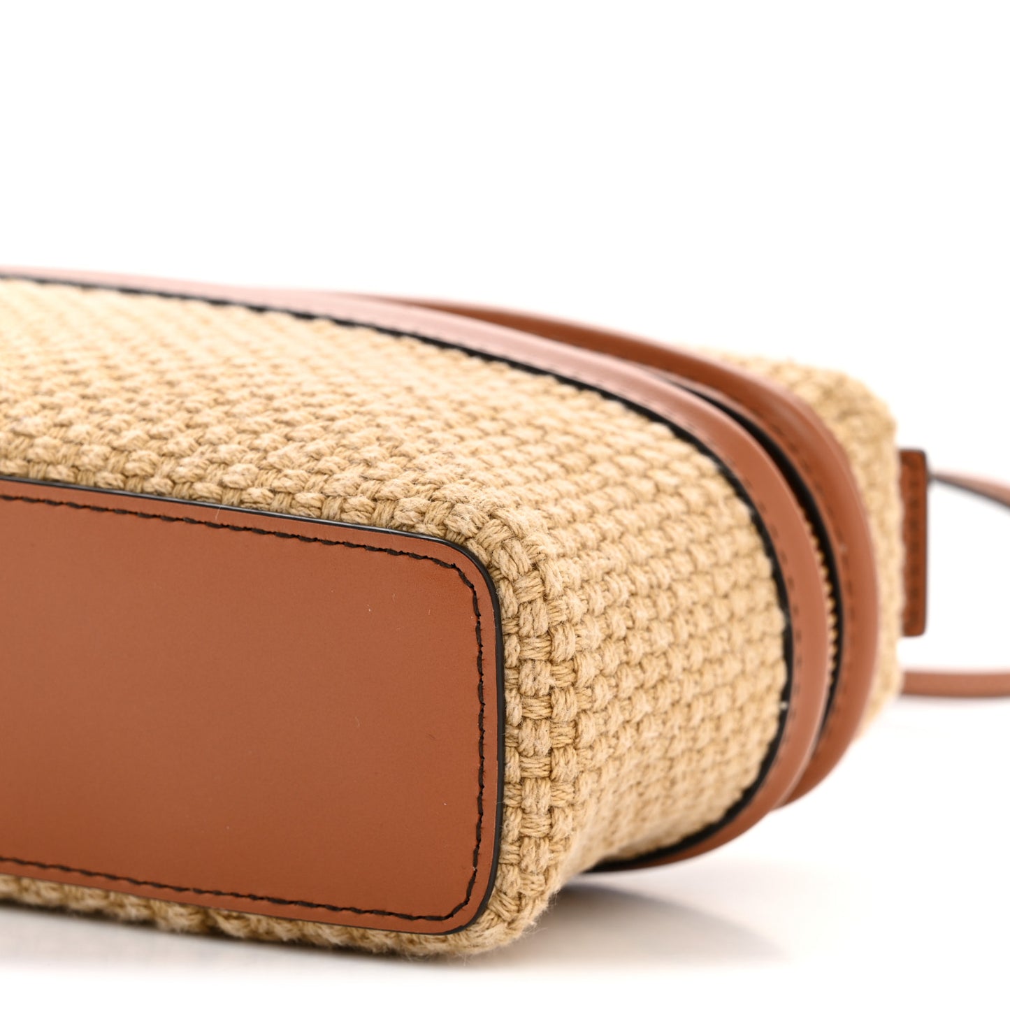 Nappa Jute Intrecciato Bang Bang Vanity Case Cane Sugar Light Wood