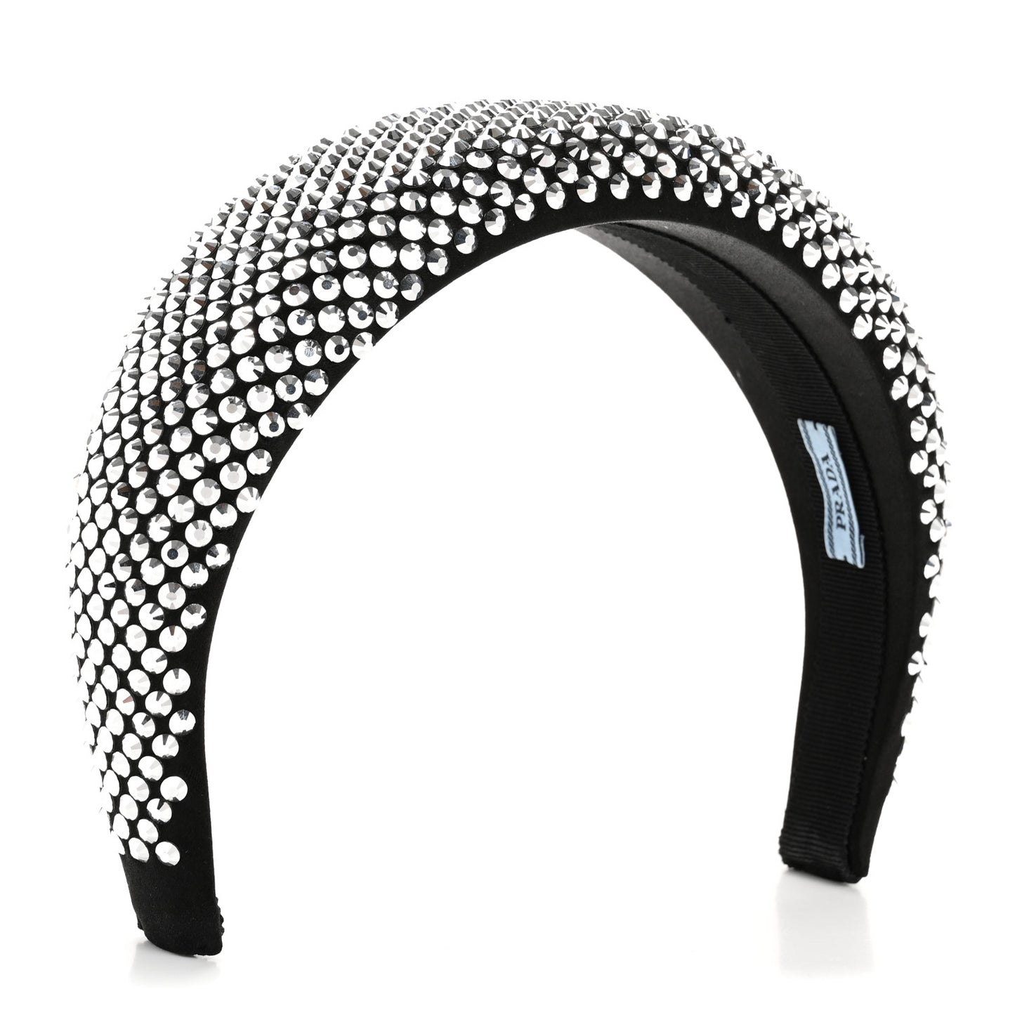 Satin Crystal Embellished Headband Metal
