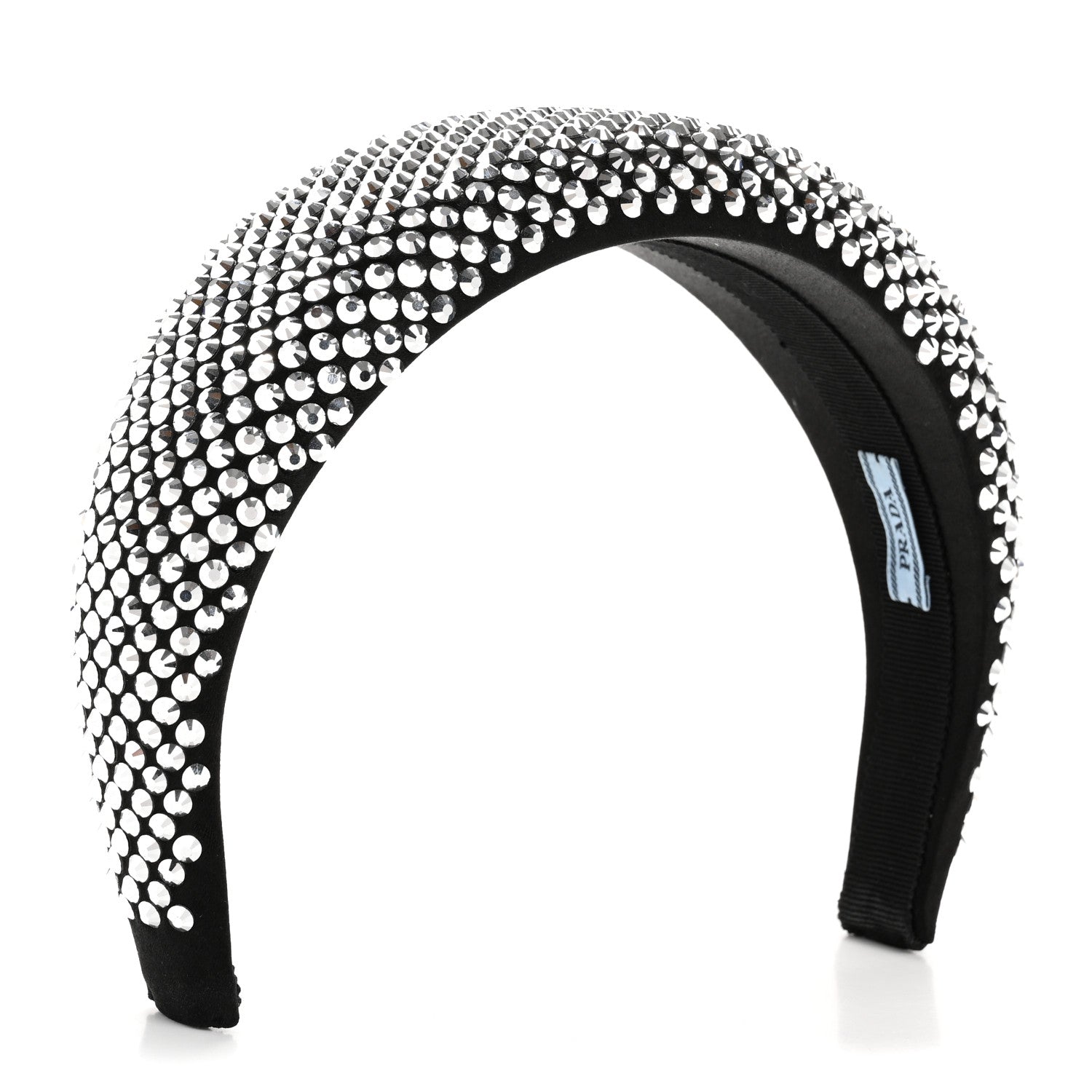 Prada Satin Crystal Embellished Headband Metal 4 of 8