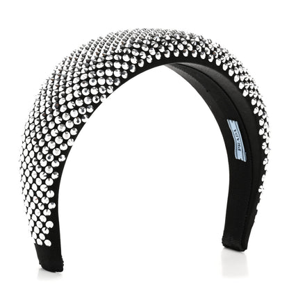 Prada Satin Crystal Embellished Headband Metal 4 of 8