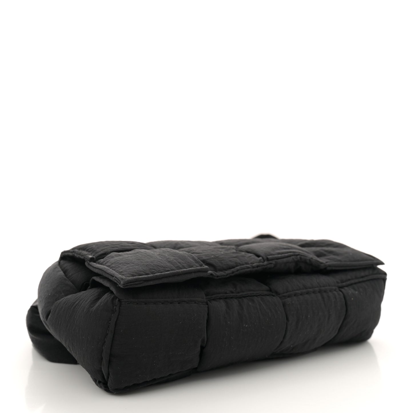 Nylon Intrecciato Padded Tech Mini Cassette Belt Bag Black