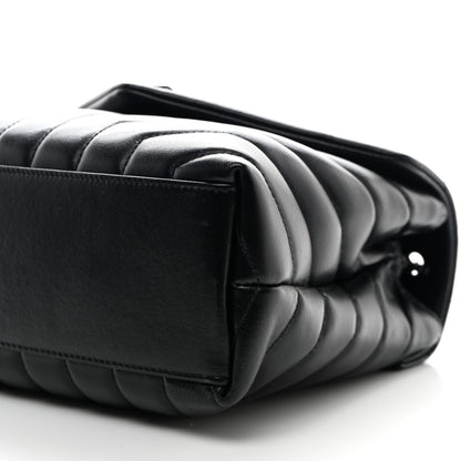 Saint Laurent Calfskin Y Quilted Monogram Monochrome Small Loulou Chain Satchel Black 10 of 11
