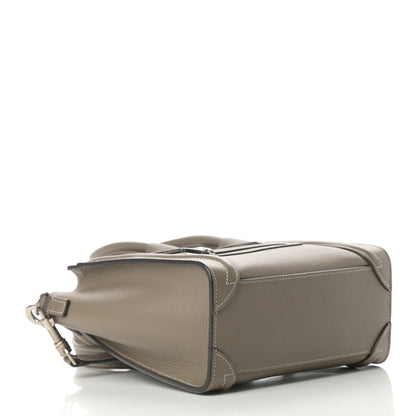 Celine Drummed Calfskin Nano Luggage Souris 4 of 12