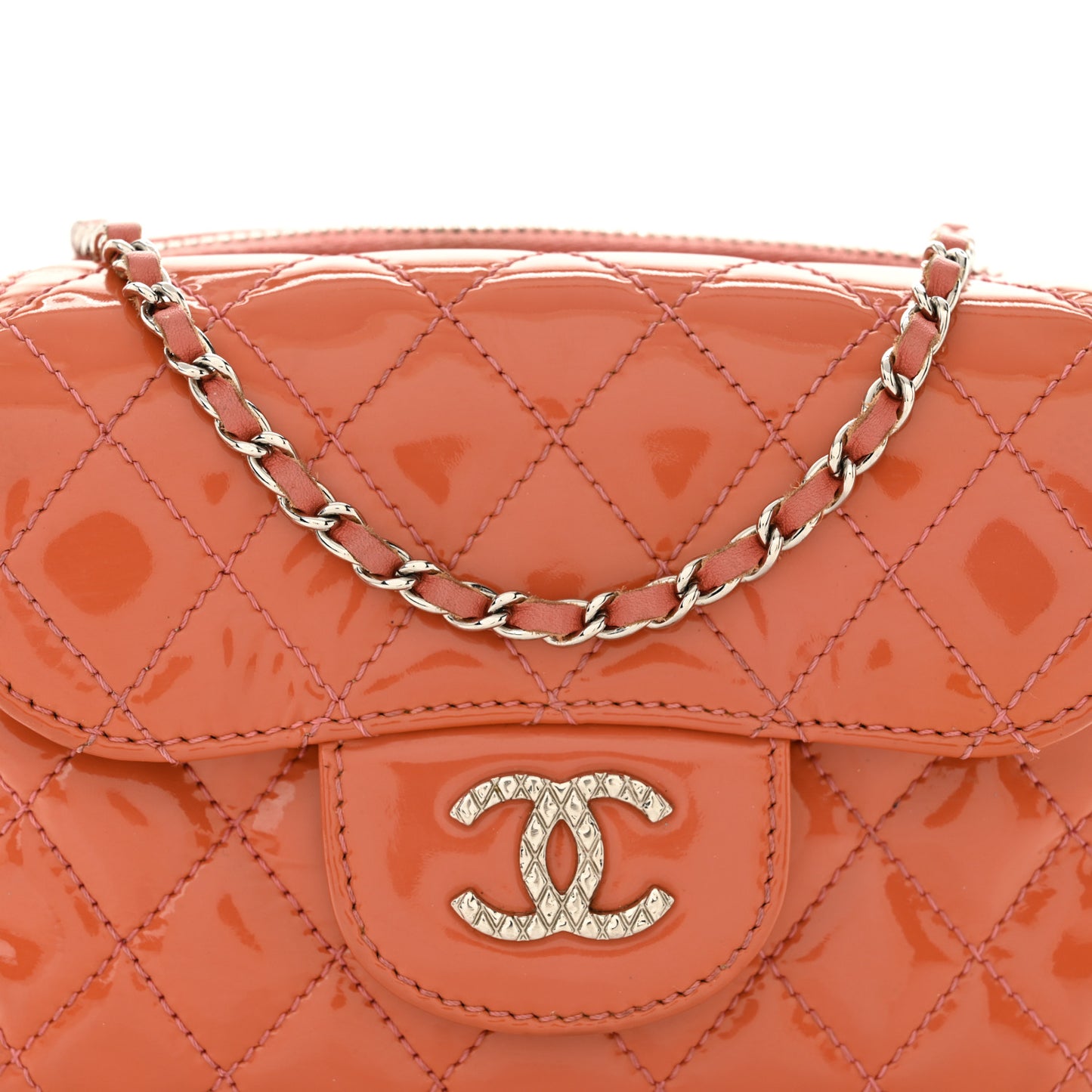 Patent Brilliant Mini Flap WOC Bag Pink