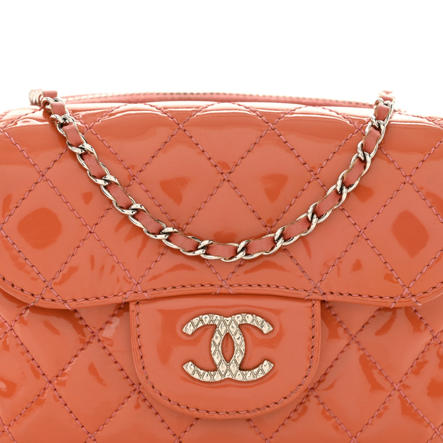 Chanel Patent Brilliant Mini Flap WOC Bag Pink 10 of 14