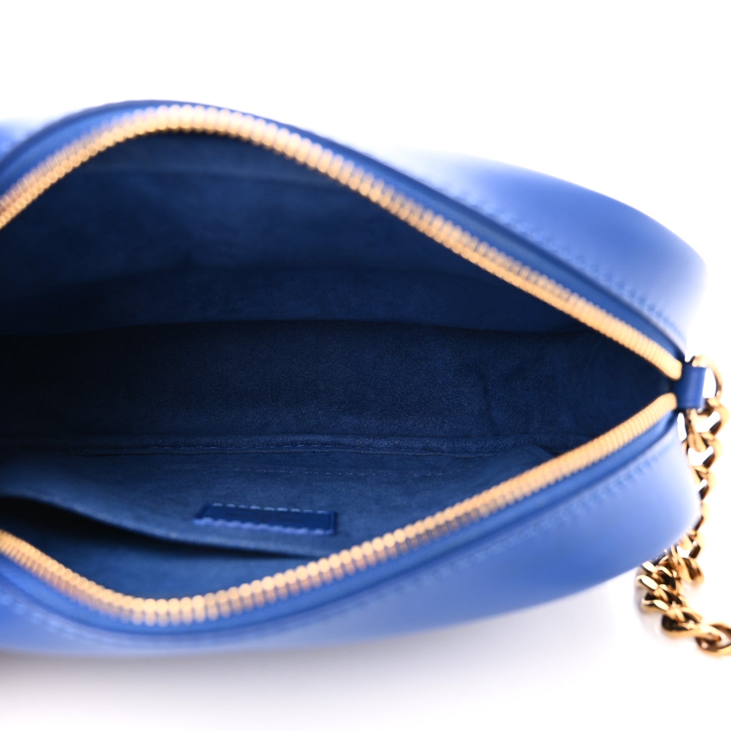 Calfskin New Wave Camera Bag Bleu Neon