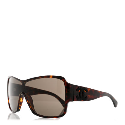 Chanel Acetate Shield Sunglasses 5449-A Dark Tortoise 1 of 8