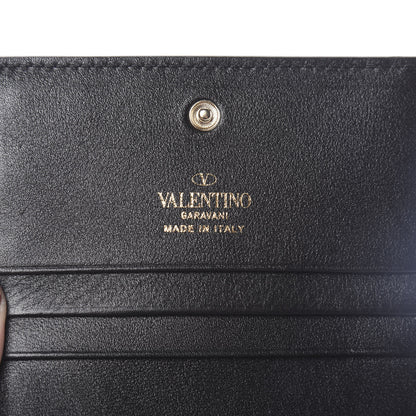 Valentino Garavani Calfskin Rockstud French Flap Wallet Black 6 of 6