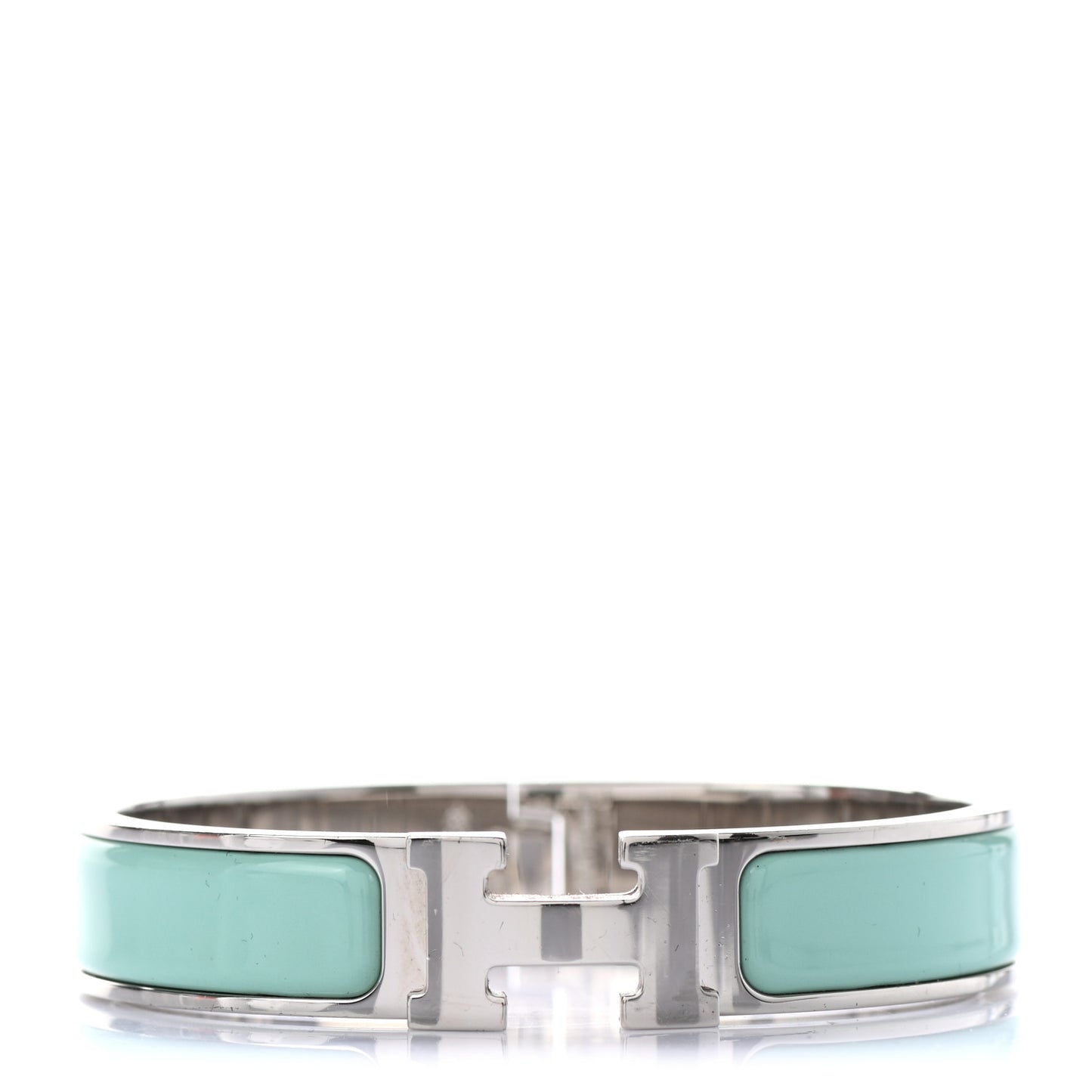 Enamel Narrow Clic Clac H Bracelet GM Vert Aqua