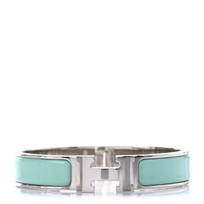 Hermes Enamel Narrow Clic Clac H Bracelet GM Vert Aqua 1 of 4