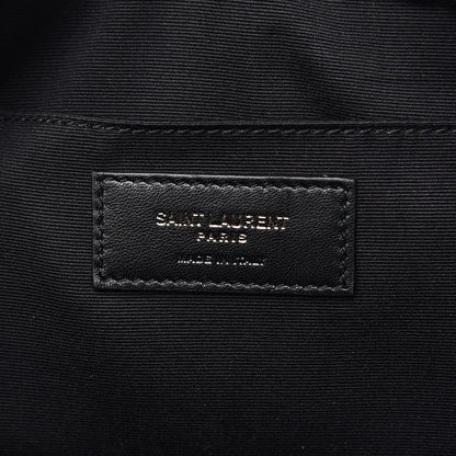 Saint Laurent Calfskin Crocodile Embossed Monogram Lou Camera Bag Black 6 of 11