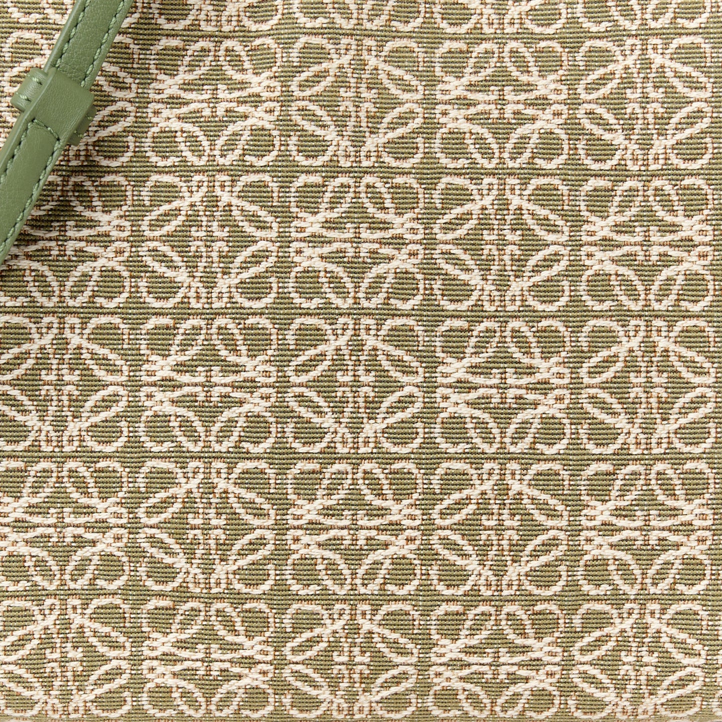 Jacquard Anagram Calfskin Mini Flamenco Knot Clutch Vintage Khaki
