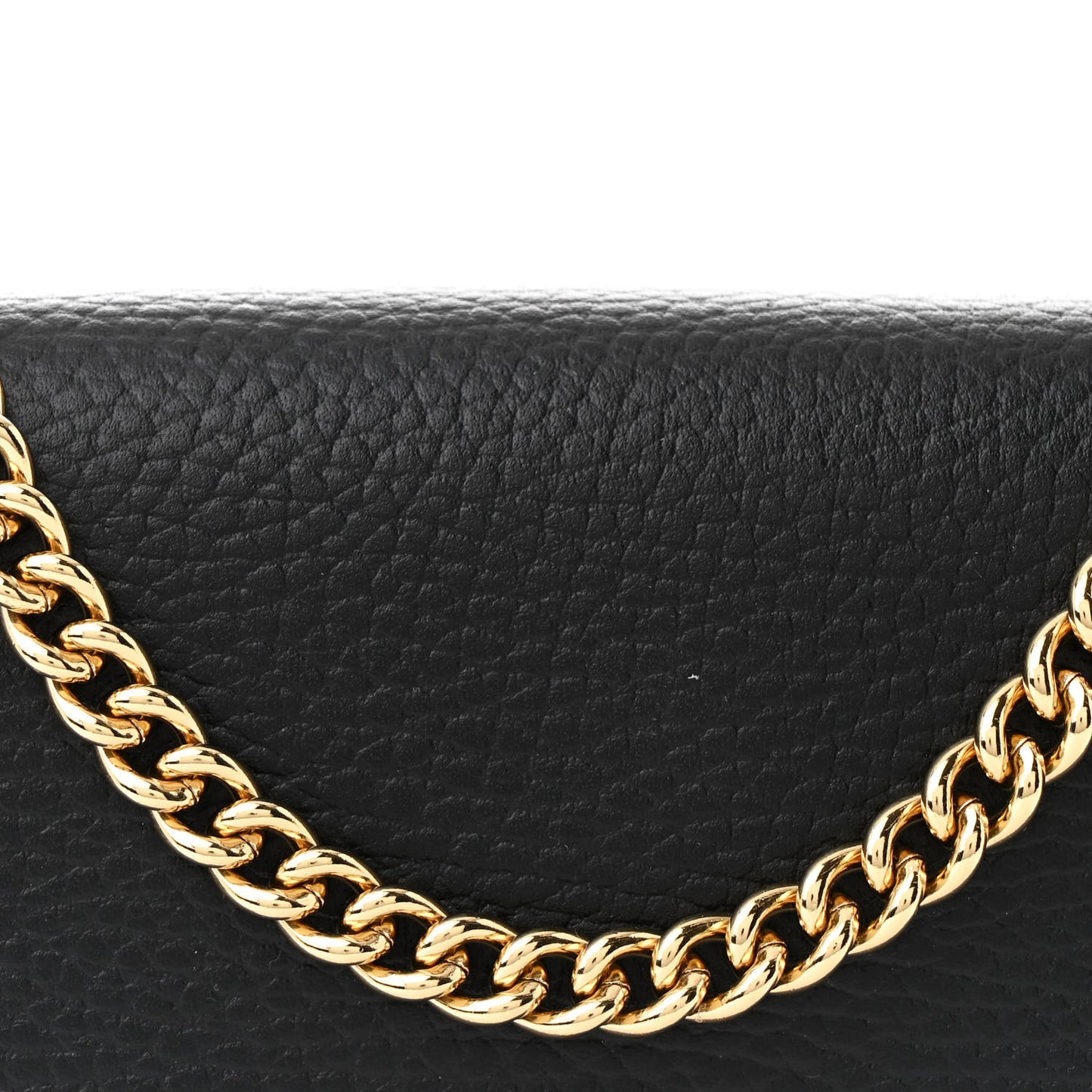 Calfskin Mini GG Marmont Chain Wallet Black