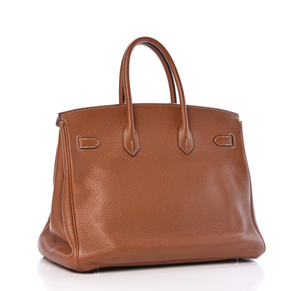 Hermes Taurillon Clemence Birkin 35 Gold 3 of 39