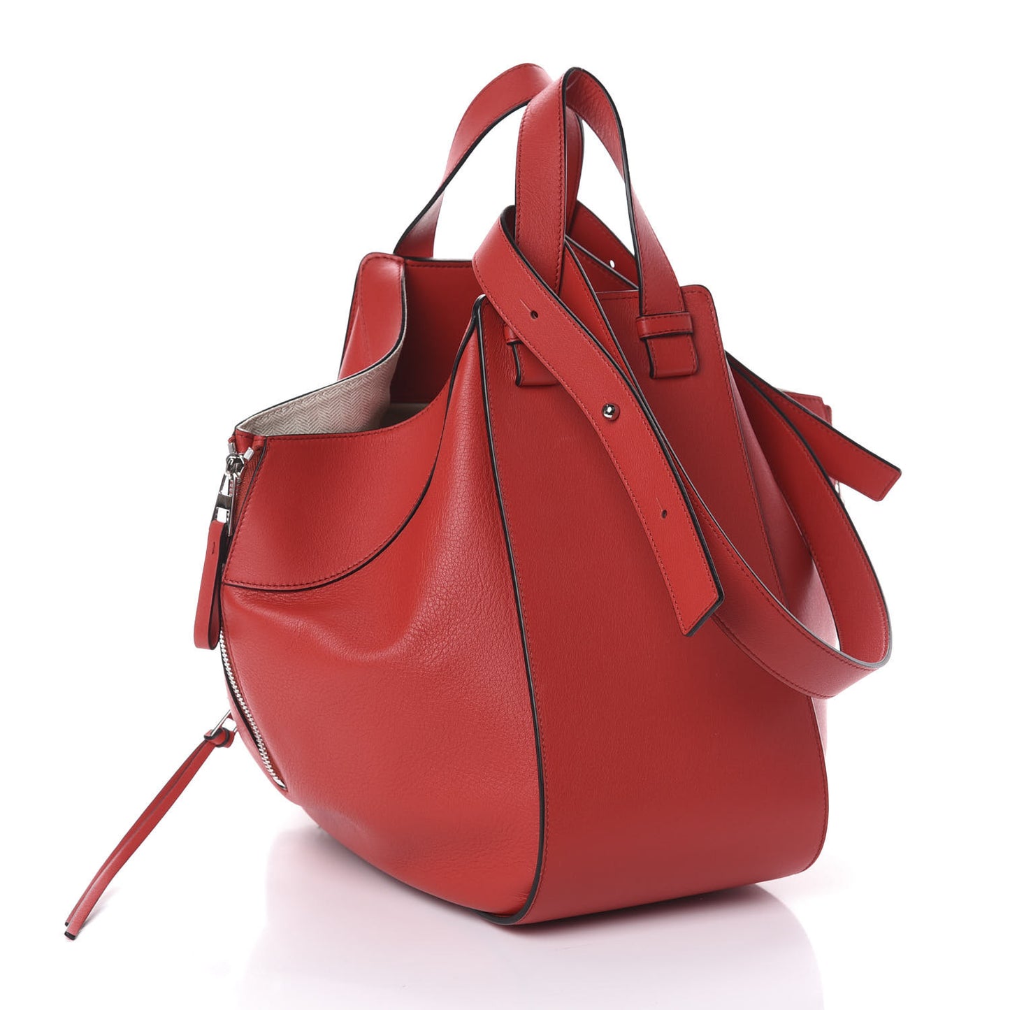 Calfskin Medium Hammock Shoulder Bag Scarlet Red