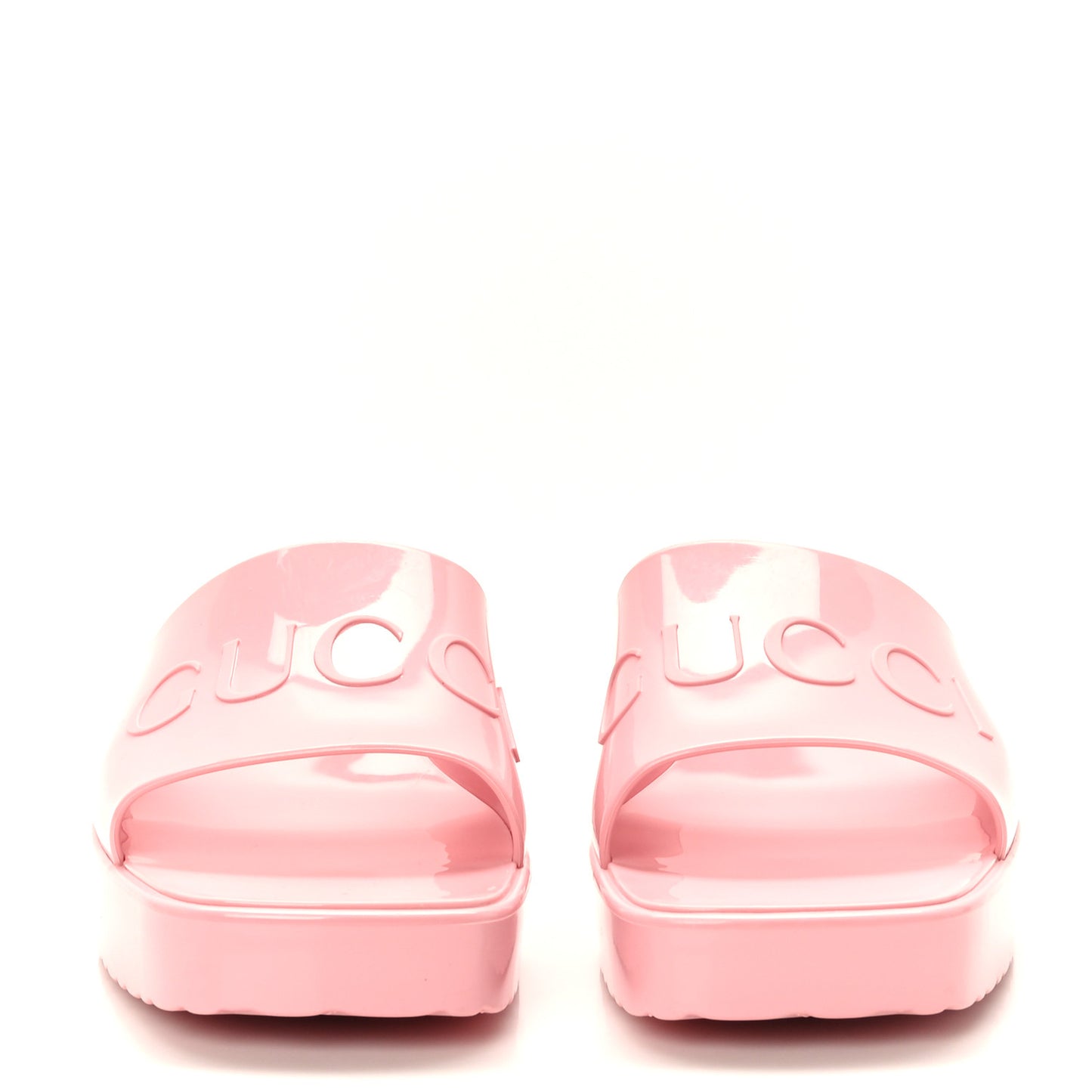 Rubber Gucci Logo Womens Platform 20/60mm Slide Sandals 38 Wild Rose