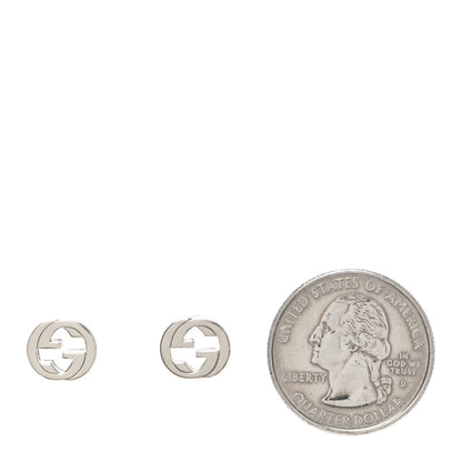 Gucci Sterling Silver Interlocking GG Stud Earrings 2 of 5
