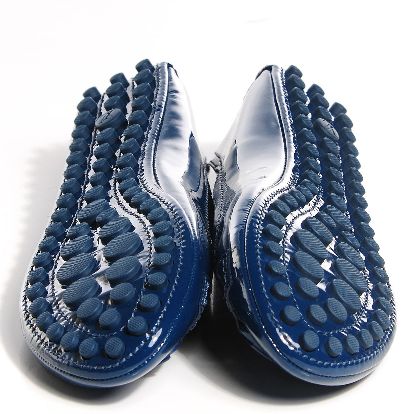 Patent Calfskin Oxford Ballerina Flats 38.5 Blue