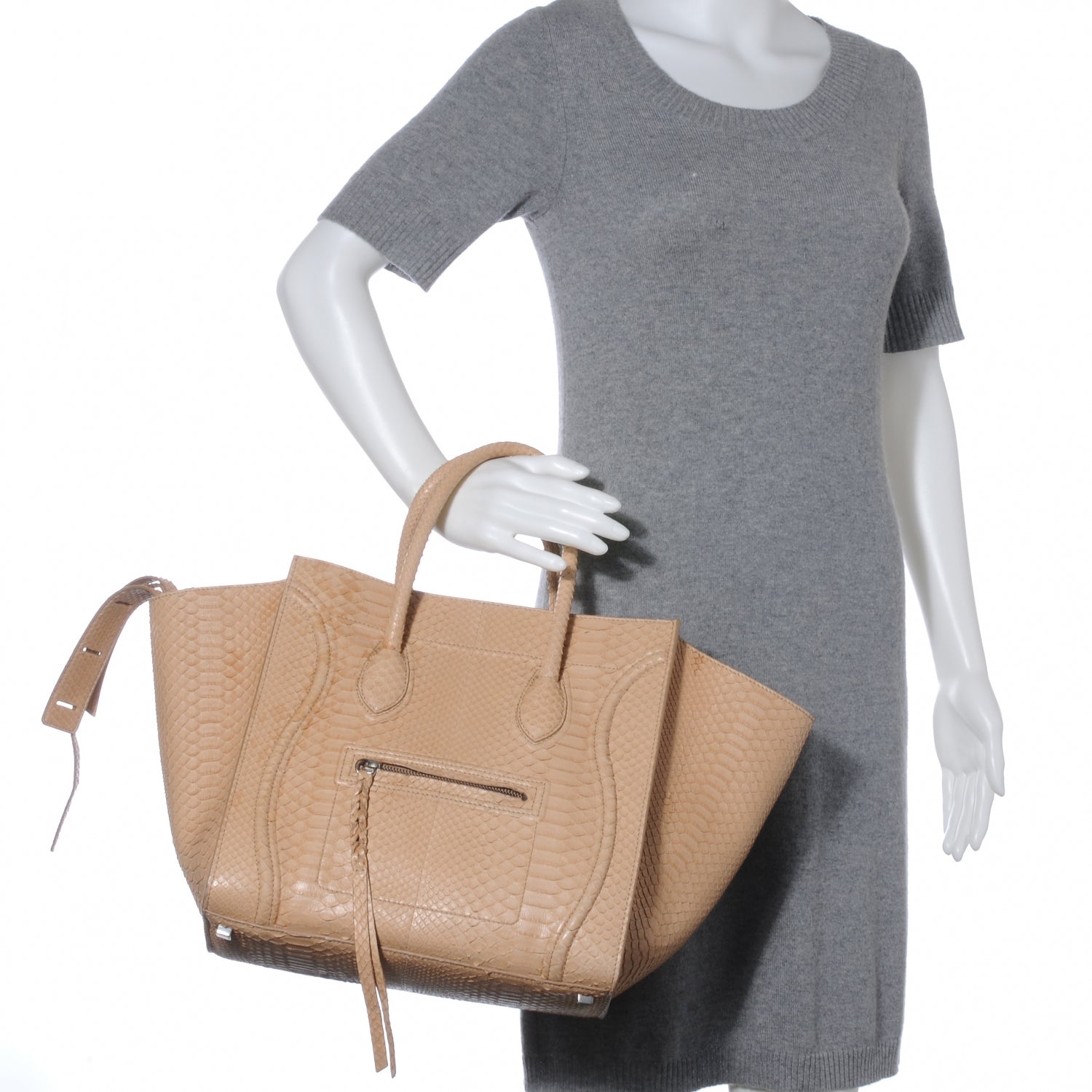 Celine Python Small Phantom Luggage Dusty Pink 2 of 9