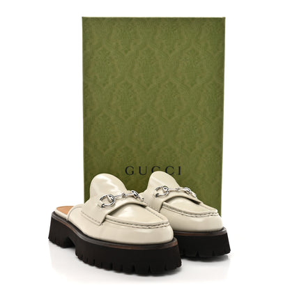 Gucci Cordovan Lux Horsebit Platform Mules 37.5 Mystic White 13 of 13
