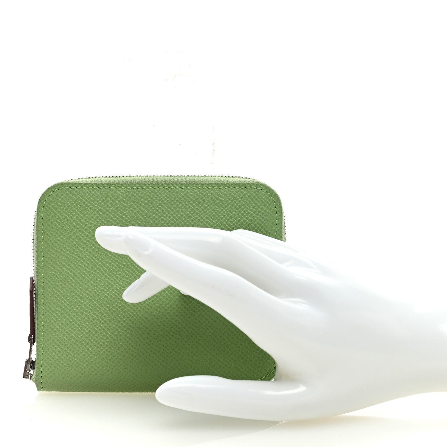 Hermes Epsom Silk'In Compact Wallet Vert Criquet 2 of 6