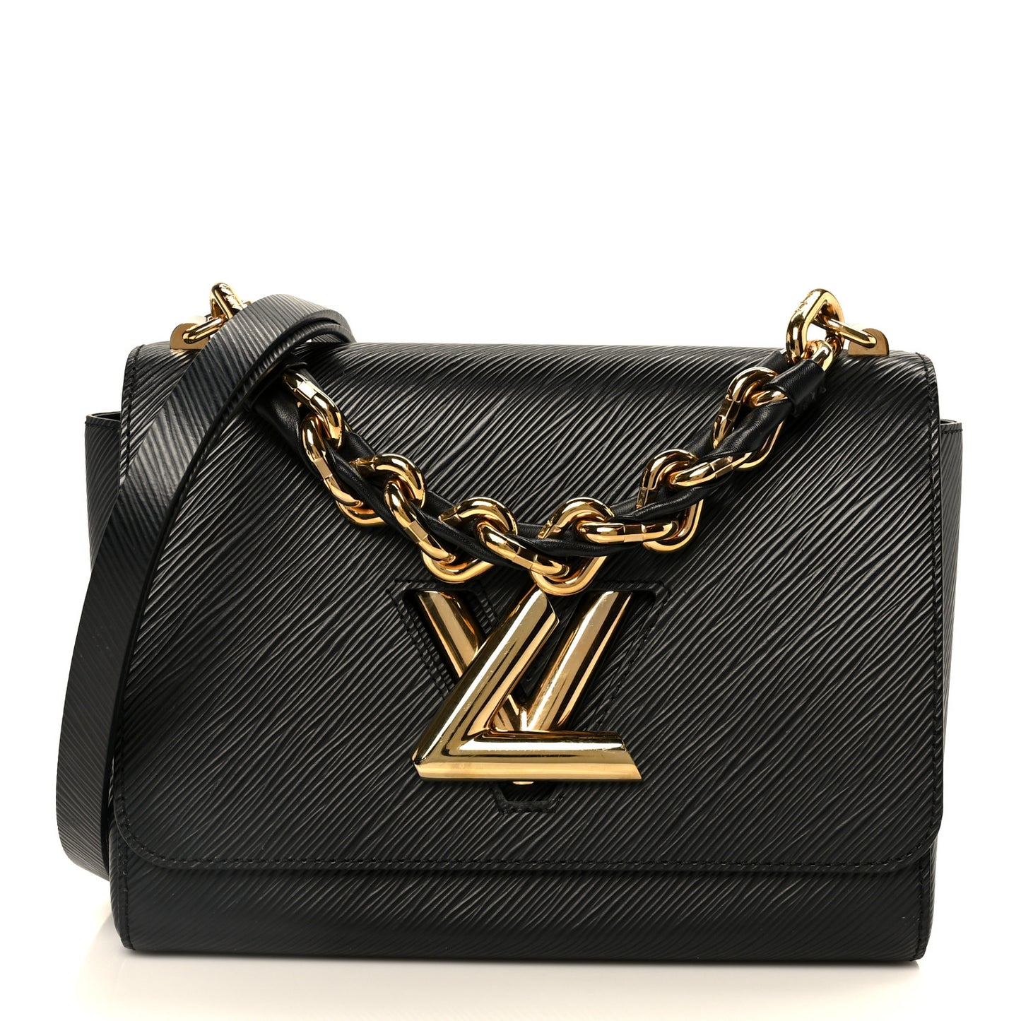 Epi Twist Braided Strap Shoulder Bag MM Black