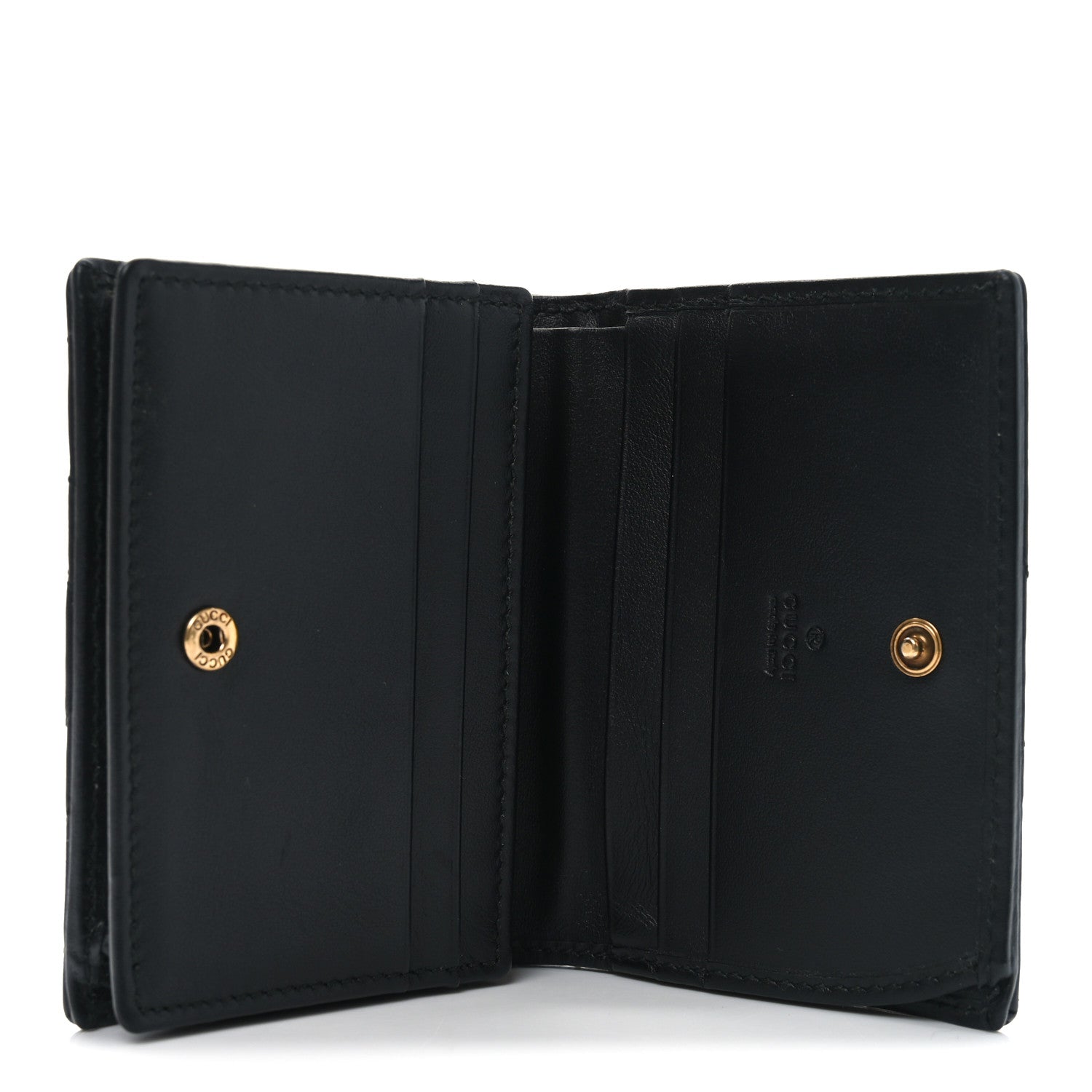 Gucci Calfskin Matelasse GG Marmont Card Case Wallet Black 5 of 9