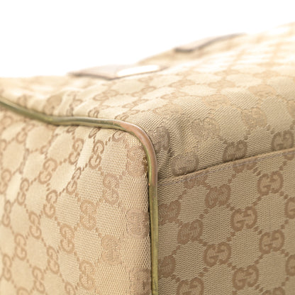 Gucci GG Monogram Web Medium Collapsible Carry On Duffle Beige Gold 9 of 17