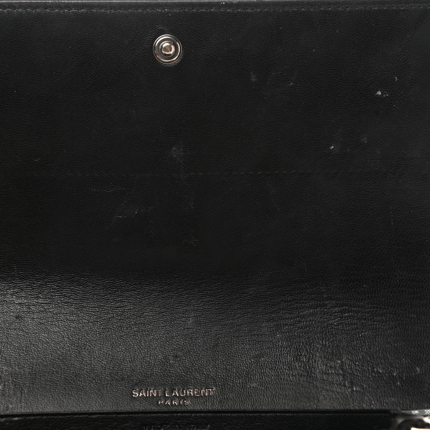 Saint Laurent Patent Glitter Striped Classic Monogram Cassandre Wallet Black Silver 7 of 8