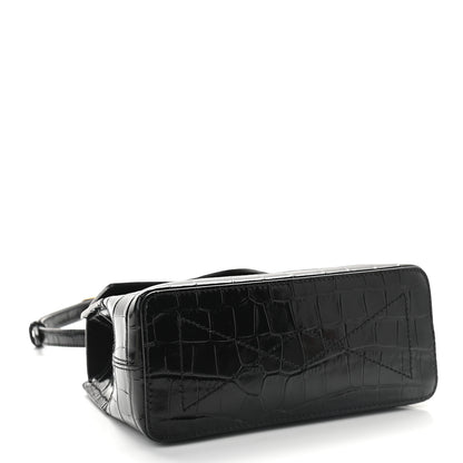 Mulberry Shiny Croc Calfskin Embossed Micro Seaton Black 4 of 8