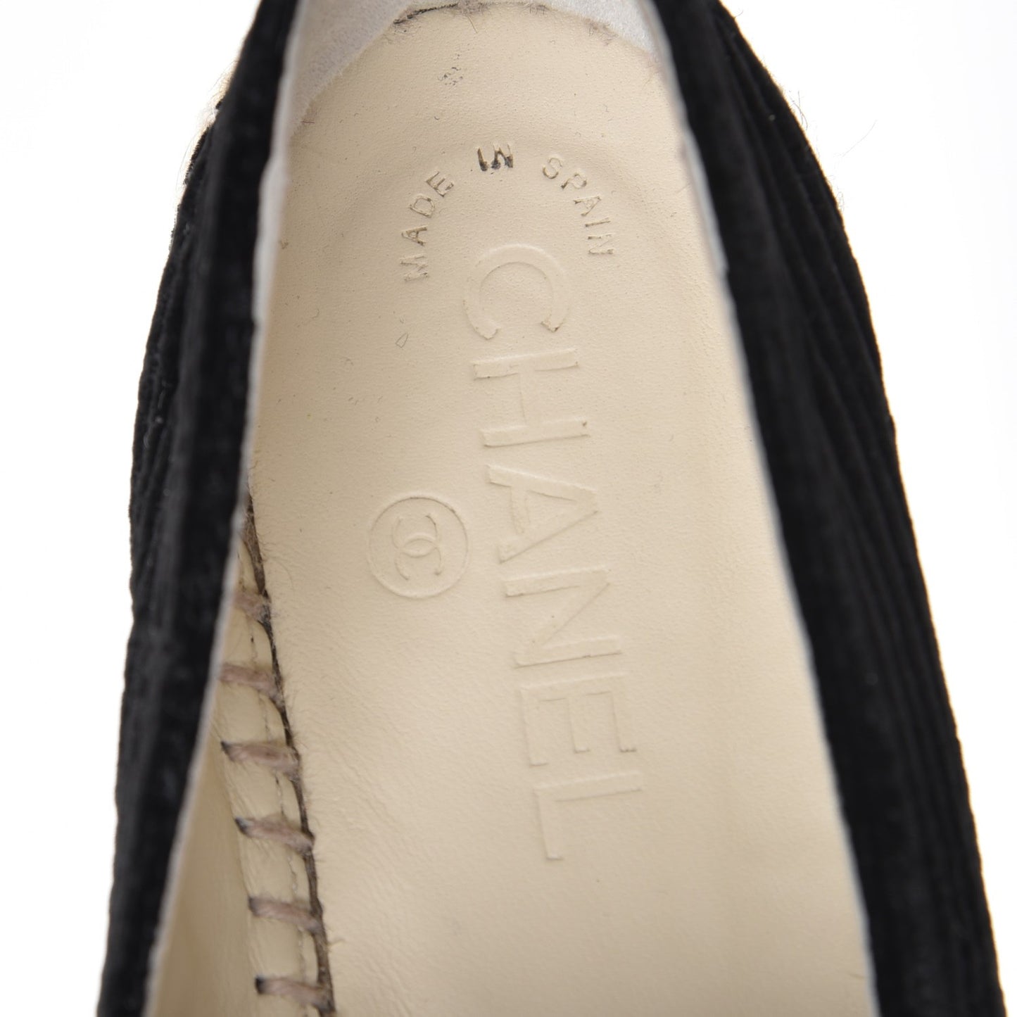 Velvet Grosgrain CC Espadrilles 37 Black