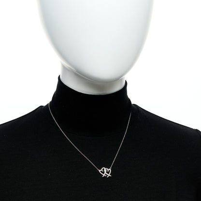 Tiffany Sterling Silver Paloma Picasso Double Loving Heart Pendant Necklace 2 of 5